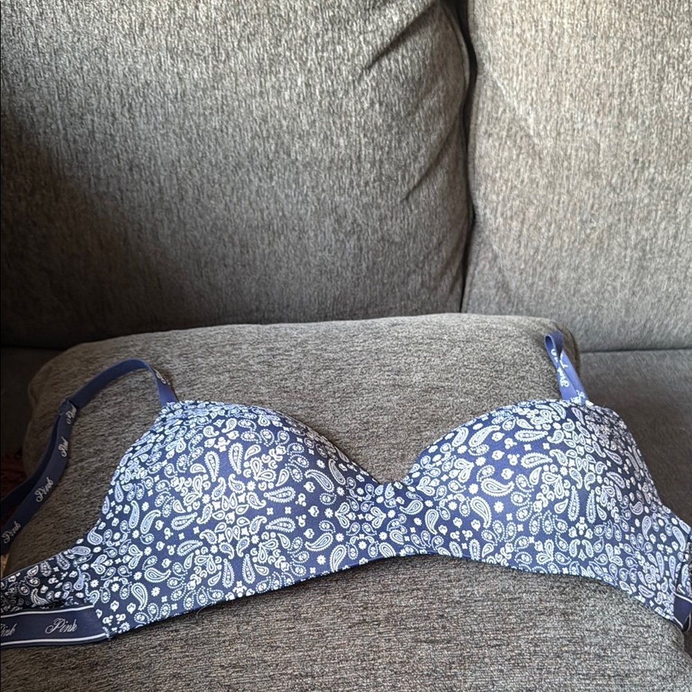 Blue Paisley Women's Bra
